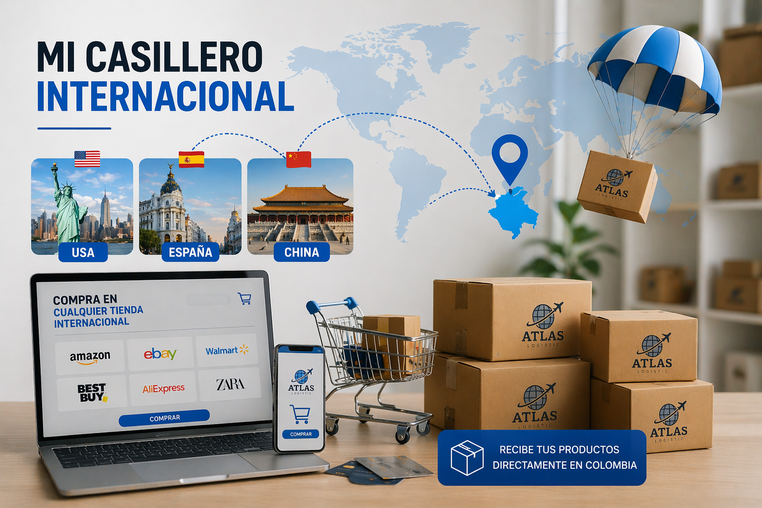 Servicio de casillero internacional Atlas Logistic